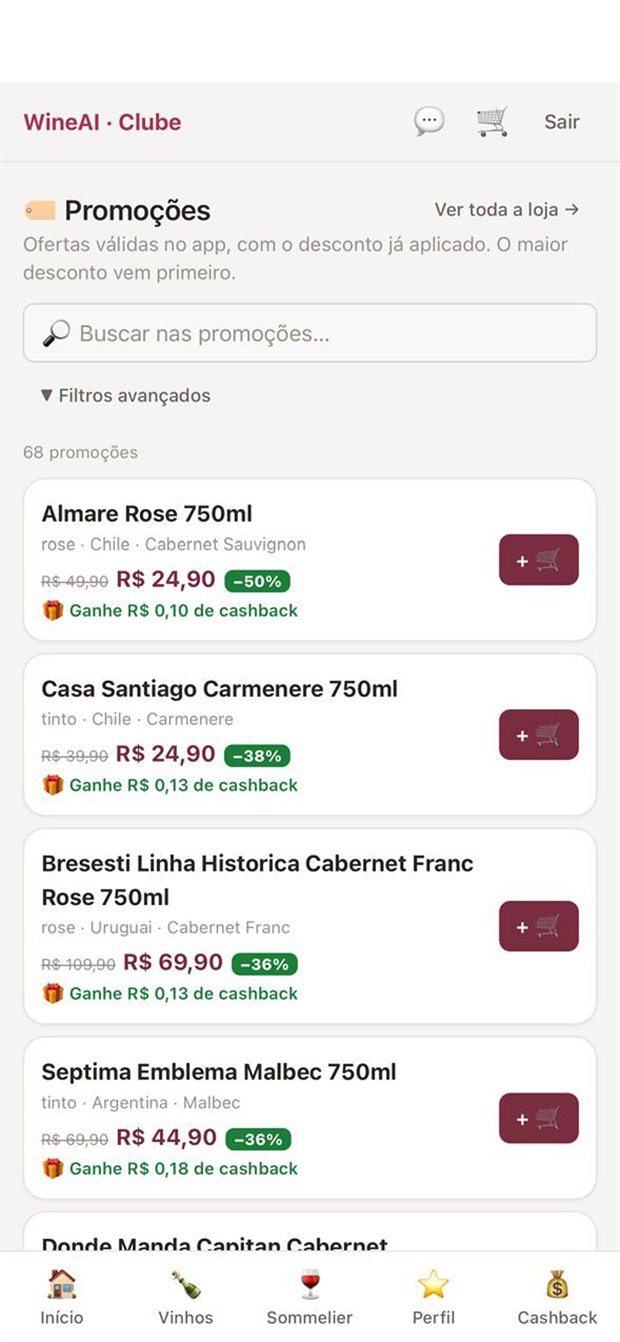 Lista de promoções com desconto já aplicado
